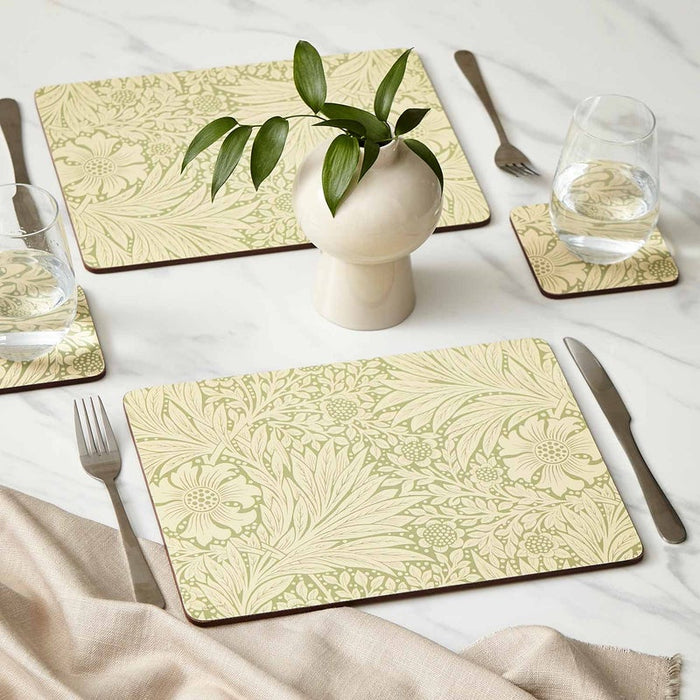 Morris &amp; Co. Marigold 6 Placemats, Green
