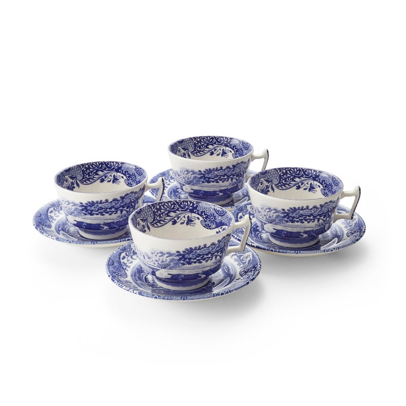 Spode Blue Italian Breakfast Cups &amp; Saucers Set of 4