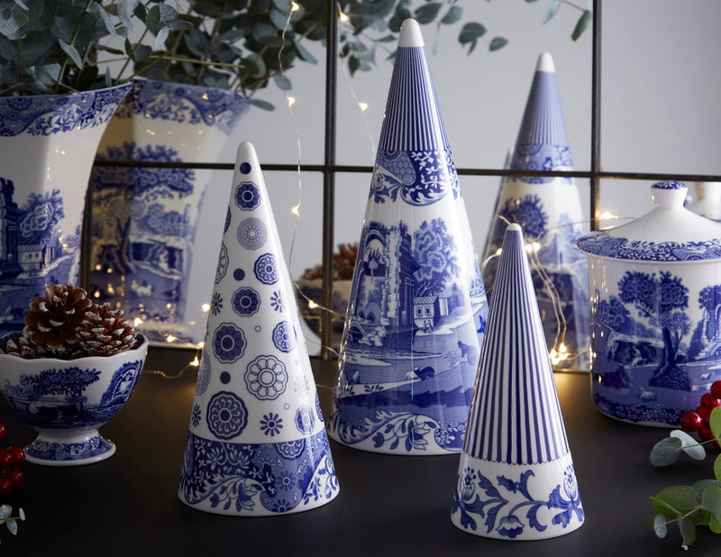 Spode Blue Italian Large Decorative Cone 13"