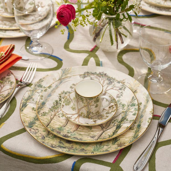 Kit kemp Gold 11" Rim Rnd Plate Tall Trees