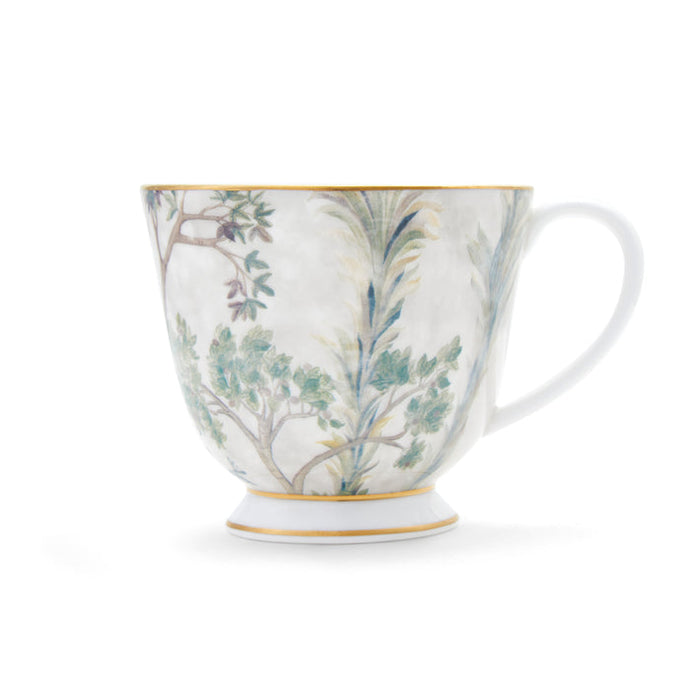 Kit kemp Gold 8oz Teacup &amp; Saucer Tall Trees
