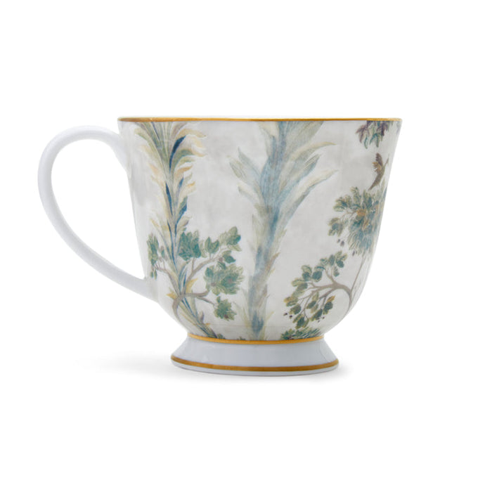 Kit kemp Gold 8oz Teacup &amp; Saucer Tall Trees
