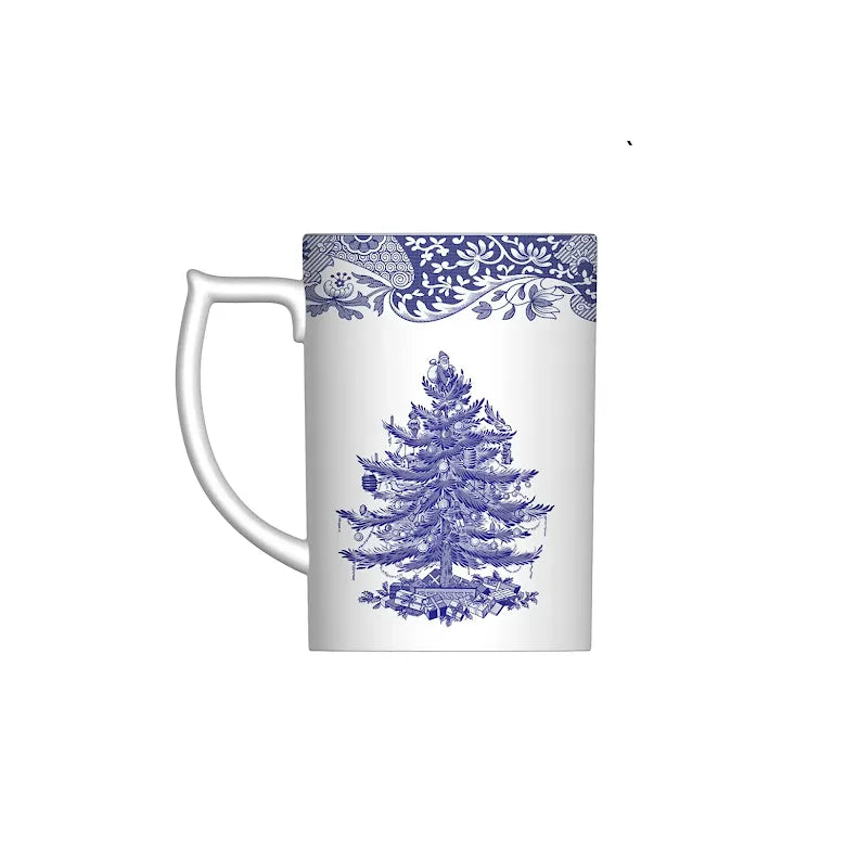 Blue Italian Christmas Tree  Mug 12oz Set of 4