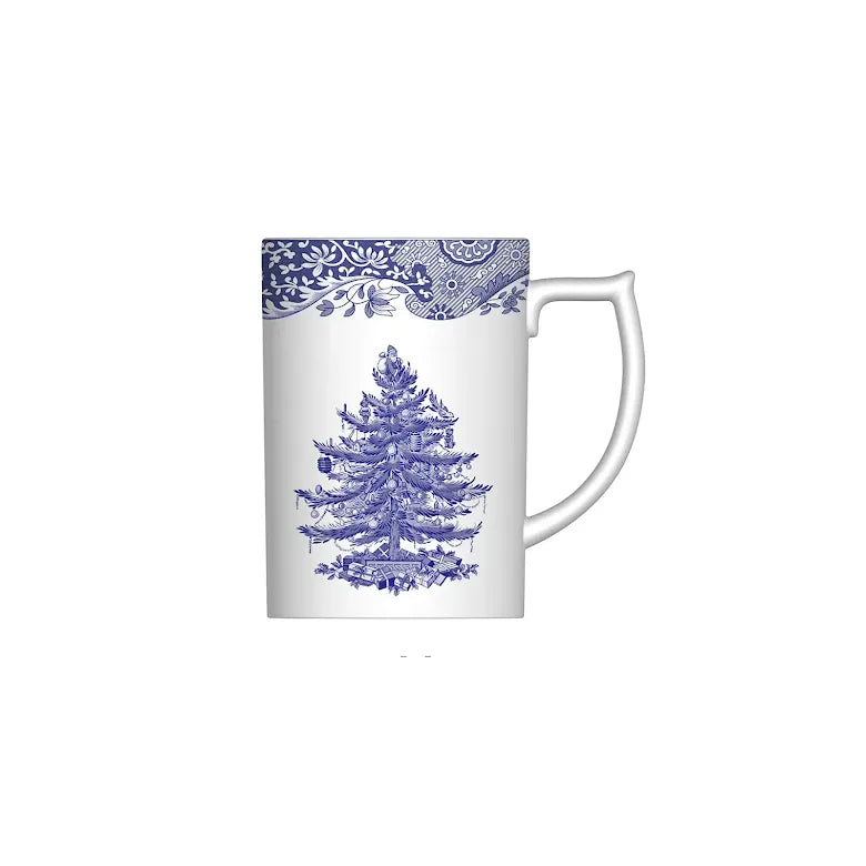 Blue Italian Christmas Tree  Mug 12oz Set of 4