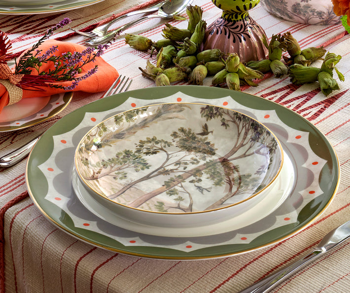 Kit kemp Gold 9" Bowl Tall Trees