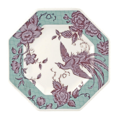 Seconds Spode Kingsley Single 24cm Octagonal Plate - Teal