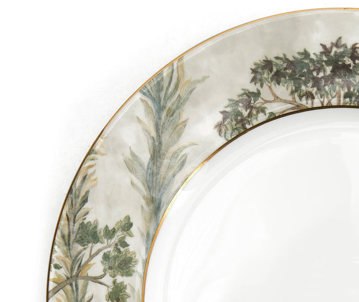 Kit kemp Gold 11" Rim Rnd Plate Tall Trees