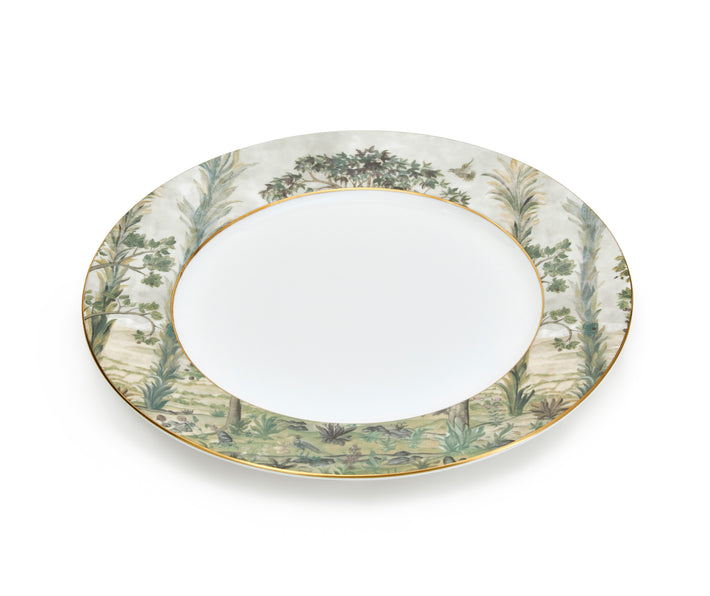 Kit kemp Gold 11" Rim Rnd Plate Tall Trees