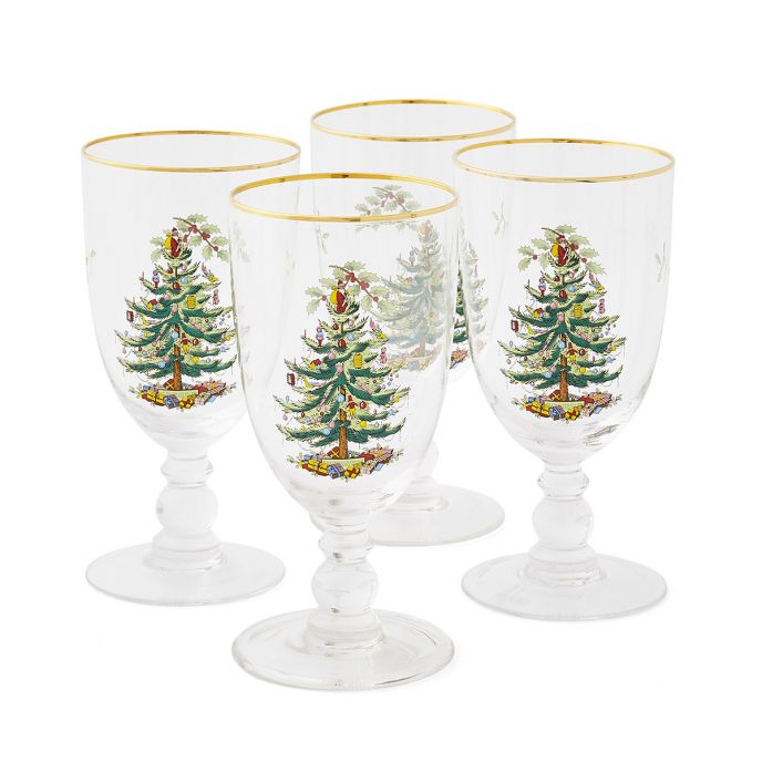 Christmas Tree Set of 4 Goblets