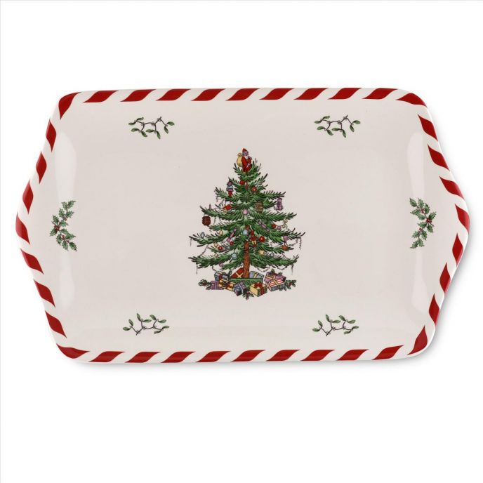 Spode Christmas Tree Peppermint Dessert Tray