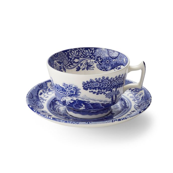Spode Blue Italian Teacup &amp; Saucer