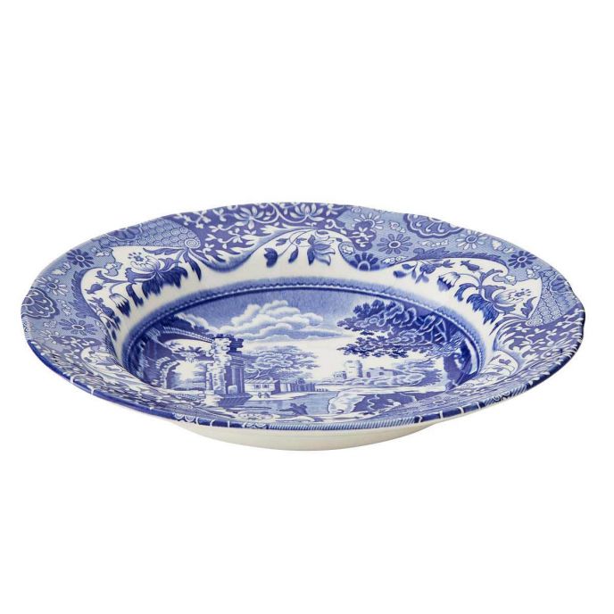 Blue Italian Soup Plates 23cm Set Of 4