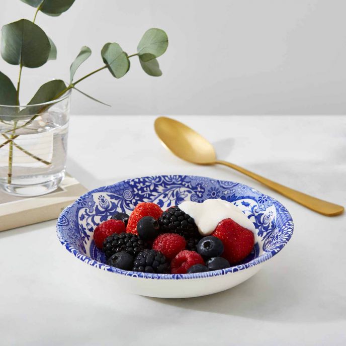 Second Blue Italian Small Cereal Bowls 16cm Set of 4