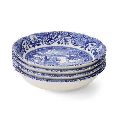 Secound Blue Italian Small Cereal Bowls 16cm Set of 4