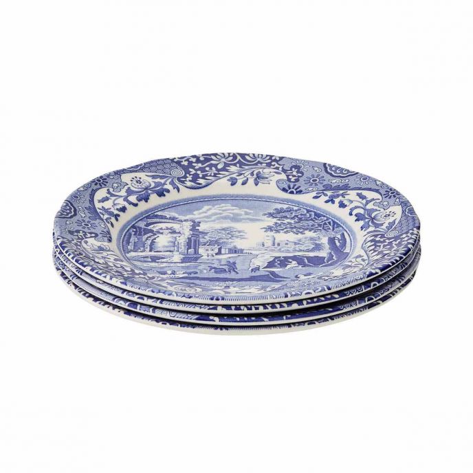 Blue Italian Set of 4 Side Plates 19cm