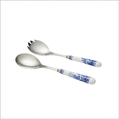 Spode Blue Italian Pair of Salad Servers