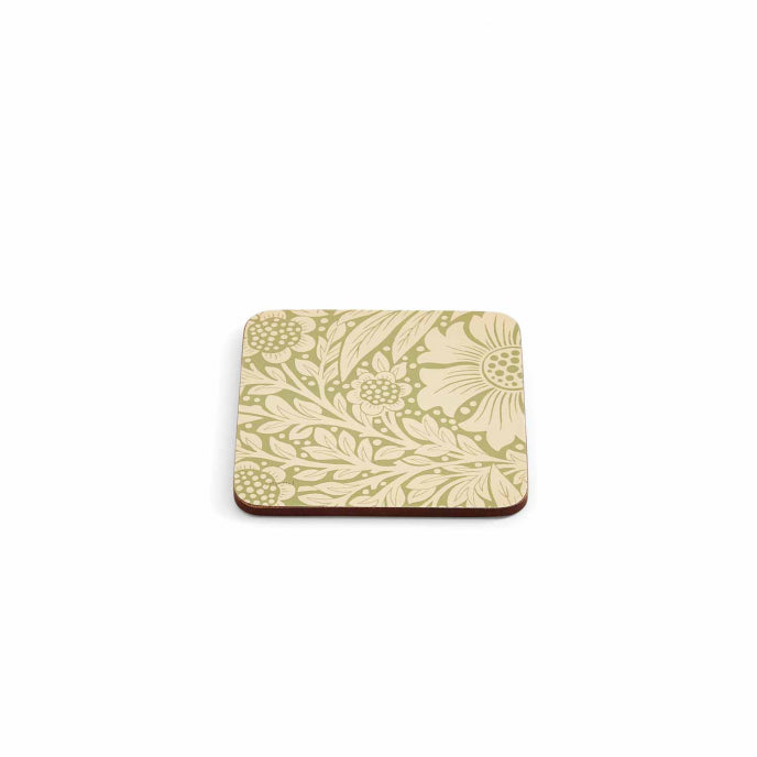 Morris &amp; Co. Marigold 6 Coasters, Green