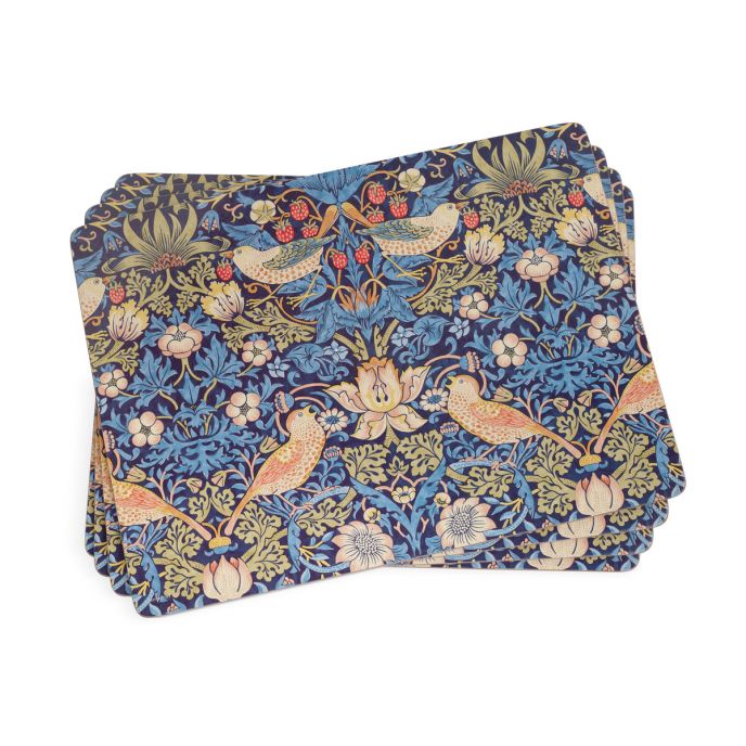 Morris &amp; Co. Strawberry Thief 4 Placemats
