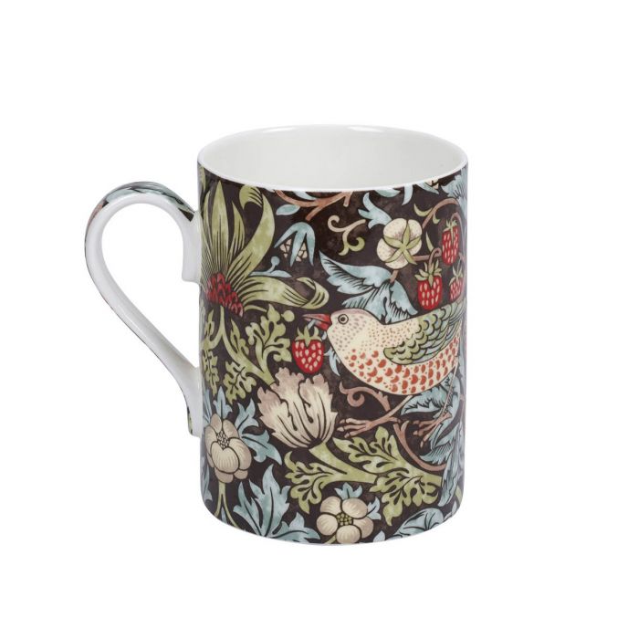 Morris &amp; Co. Strawberry Thief Mug, Chocolate