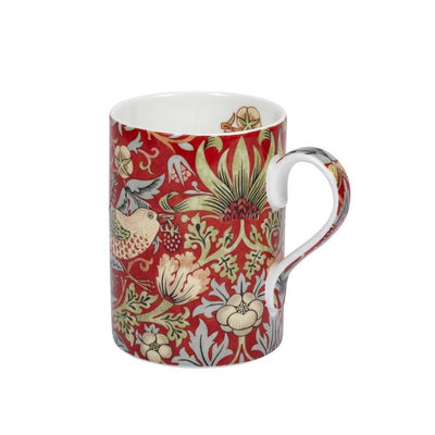 Morris &amp; Co Strawberry Thief Mug, Red