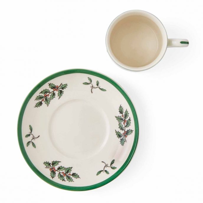 Christmas Tree Set of 4 Espresso Cups &amp; Saucer