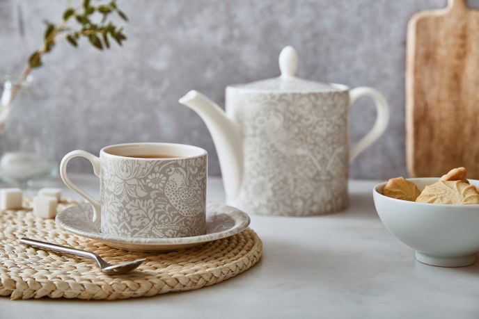 Pure Morris Strawberry Thief Teacup &amp; Saucer