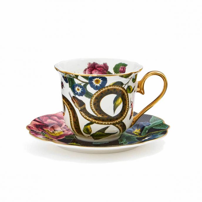 Creatures of Curiosity Dark Teacup &amp; Saucer