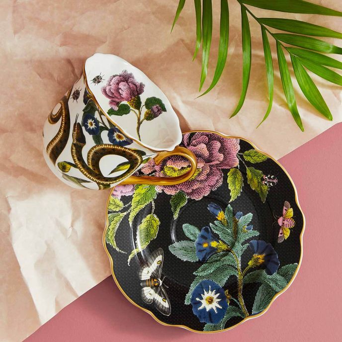 Creatures of Curiosity Dark Teacup &amp; Saucer