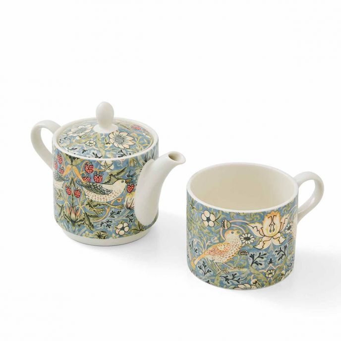 Morris &amp; Co. Strawberry Thief Tea Set for One