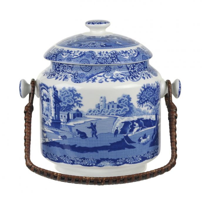 Spode Blue Italian 200th Anniversary Biscuit Barrel