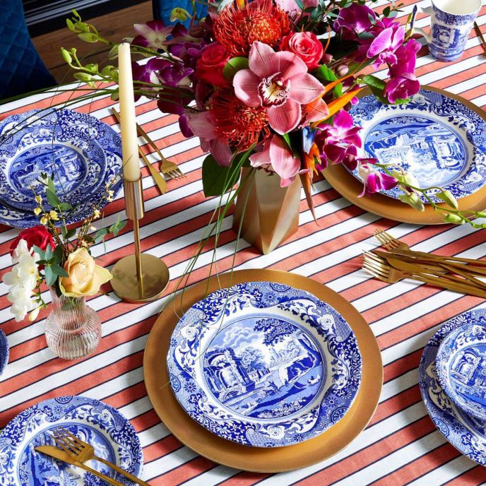 Secound Blue Italian Soup Plates 23cm