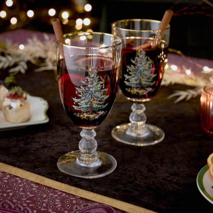 Christmas Tree Set of 4 Goblets