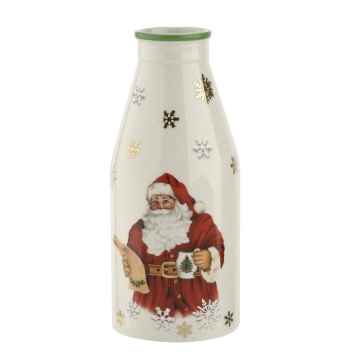 Christmas Tree Santa Plate &amp; Milk Bottle Set